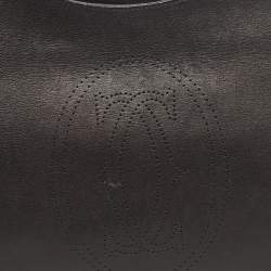 Pre Owned Cartier Black Leather and Python Embossed Medium Marcello de Cartier Shoulder Bag