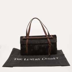 Pre Owned Cartier Black/Brown Calfhair and Leather Happy Birthday Cabochon Flap Bag