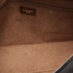 Pre Owned Cartier Black/Brown Calfhair and Leather Happy Birthday Cabochon Flap Bag