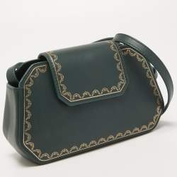 Pre Owned Cartier Green Leather Nano Guirlande De Cartier Bag