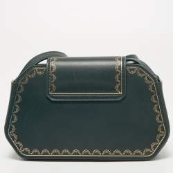 Pre Owned Cartier Green Leather Nano Guirlande De Cartier Bag