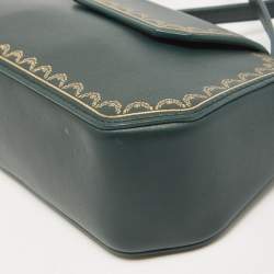 Pre Owned Cartier Green Leather Nano Guirlande De Cartier Bag