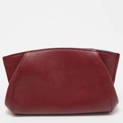 Pre Owned Cartier Red Leather C De Cartier Clutch