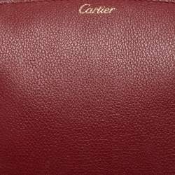 Pre Owned Cartier Red Leather C De Cartier Clutch