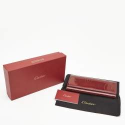 Pre Owned Cartier Burgundy Patent Leather Happy Birthday Continental Wallet