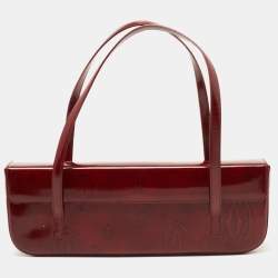 Pre Owned Cartier Red Gloss Leather Happy Birthday Cabochon Shoulder Bag