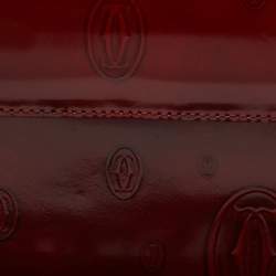 Pre Owned Cartier Red Gloss Leather Happy Birthday Cabochon Shoulder Bag