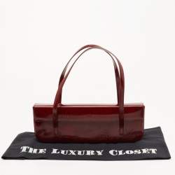 Pre Owned Cartier Red Gloss Leather Happy Birthday Cabochon Shoulder Bag
