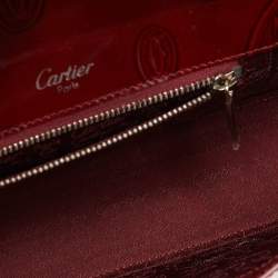 Pre Owned Cartier Red Gloss Leather Happy Birthday Cabochon Shoulder Bag