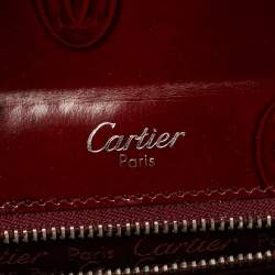 Pre Owned Cartier Red Gloss Leather Happy Birthday Cabochon Shoulder Bag