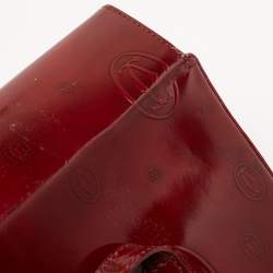 Pre Owned Cartier Red Gloss Leather Happy Birthday Cabochon Shoulder Bag