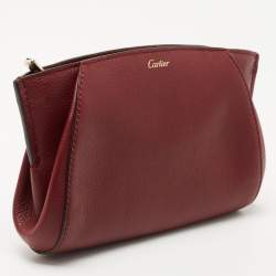 Cartier Red Leather C De Cartier Clutch