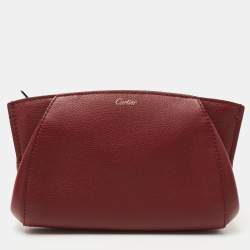 Cartier Red Leather C De Cartier Clutch