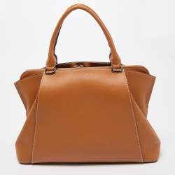 Pre Owned Cartier Tan Leather C de Cartier Bag