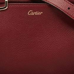 Pre Owned Cartier Red Leather Mini C de Cartier Satchel             
