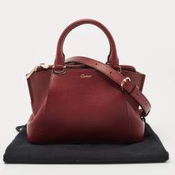 Pre Owned Cartier Red Leather Mini C de Cartier Satchel             