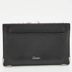 Pre Owned Cartier Black Leather Must de Cartier Cardholder 
