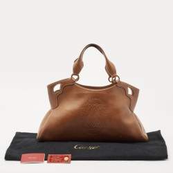 Cartier Brown Leather Medium Marcello de Cartier Bag