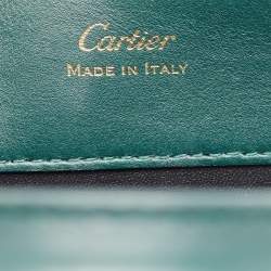 Pre Owned Cartier Green Leather Mini Guirlande De Cartier Top Handle Bag
