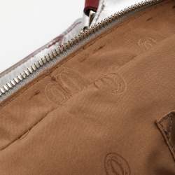 Pre Owned Cartier Silver/Red Leather Marcello de Cartier Bag