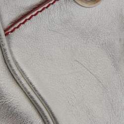 Pre Owned Cartier Silver/Red Leather Marcello de Cartier Bag