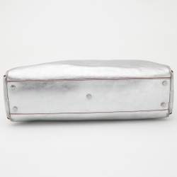 Pre Owned Cartier Silver/Red Leather Marcello de Cartier Bag
