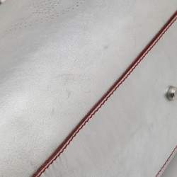 Pre Owned Cartier Silver/Red Leather Marcello de Cartier Bag