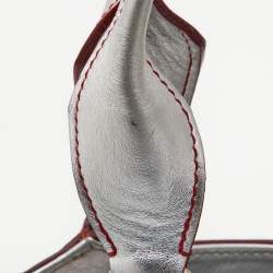 Pre Owned Cartier Silver/Red Leather Marcello de Cartier Bag