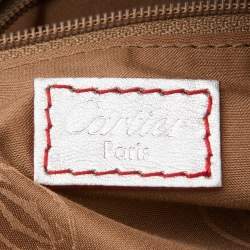 Pre Owned Cartier Silver/Red Leather Marcello de Cartier Bag