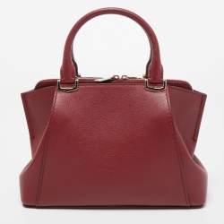 Pre Owned Cartier Red Leather Mini C de Cartier Satchel