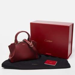 Pre Owned Cartier Red Leather Mini C de Cartier Satchel