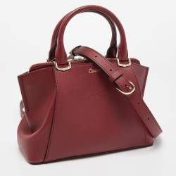 Pre Owned Cartier Red Leather Mini C de Cartier Satchel