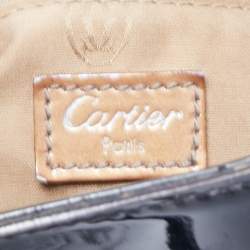 Pre Owned Cartier Black Patent Leather Small Marcello De Cartier Bag