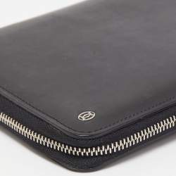 Cartier Black Leather Zip Around Organizer Clutch