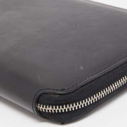 Cartier Black Leather Zip Around Organizer Clutch