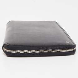 Cartier Black Leather Zip Around Organizer Clutch