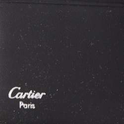 Cartier Black Leather Zip Around Organizer Clutch