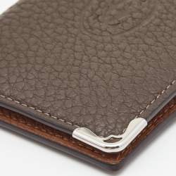 Pre Owned Cartier Grey Leather Must de Cartier Bifold Card Case