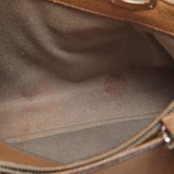 Pre Owned Cartier Metallic Beige Leather Mini C De Cartier Satchel