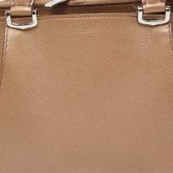 Pre Owned Cartier Metallic Beige Leather Mini C De Cartier Satchel