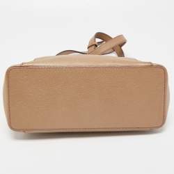 Pre Owned Cartier Metallic Beige Leather Mini C De Cartier Satchel