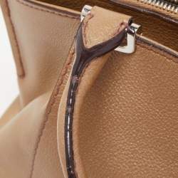 Pre Owned Cartier Metallic Beige Leather Mini C De Cartier Satchel