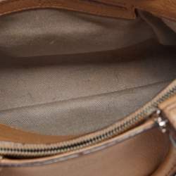 Pre Owned Cartier Metallic Beige Leather Mini C De Cartier Satchel