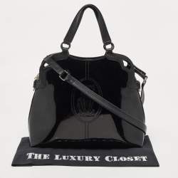 Pre Owned Cartier Black Patent and Leather Marcello de Cartier Satchel