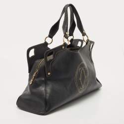 Pre Owned Cartier Black Leather Large Marcello de Cartier Bag