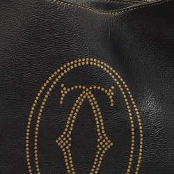 Pre Owned Cartier Black Leather Large Marcello de Cartier Bag