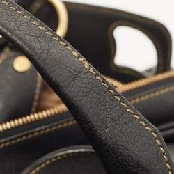 Pre Owned Cartier Black Leather Large Marcello de Cartier Bag