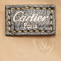 Pre Owned Cartier Black Leather Large Marcello de Cartier Bag