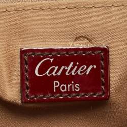 Pre Owned Cartier Burgundy Patent Leather Large Marcello de Cartier Bag