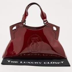 Pre Owned Cartier Burgundy Patent Leather Large Marcello de Cartier Bag
